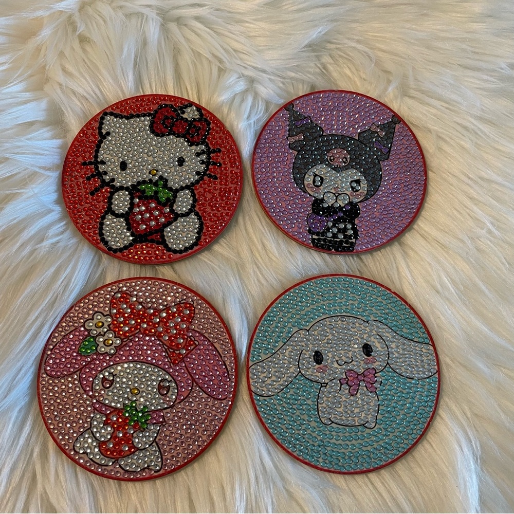 Handmade Sanrio Character Diamond Art Coasters